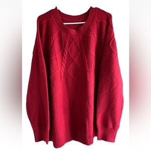 BloomChic Sweater Women’s Plus Size 18/20 Red Long Sleeve Pullover